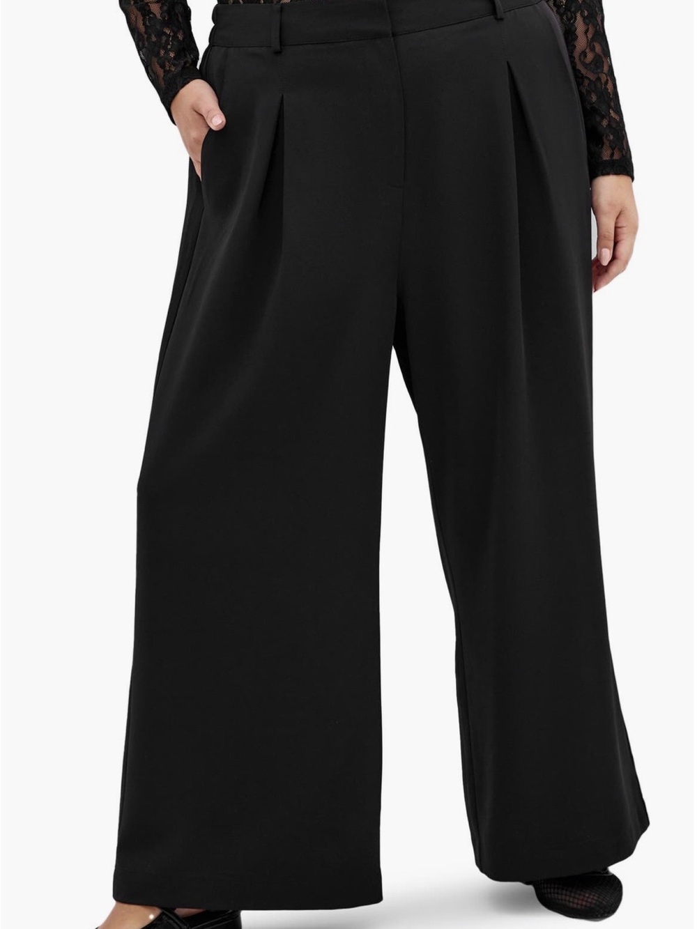 City Chic Wide-Leg Black Dress Pants for Women